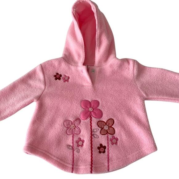 Miniwear Vintage Widgeon Kids Style Pink Fleece Baby Girl Sweater Jacket Hoodie - Picture 3 of 5